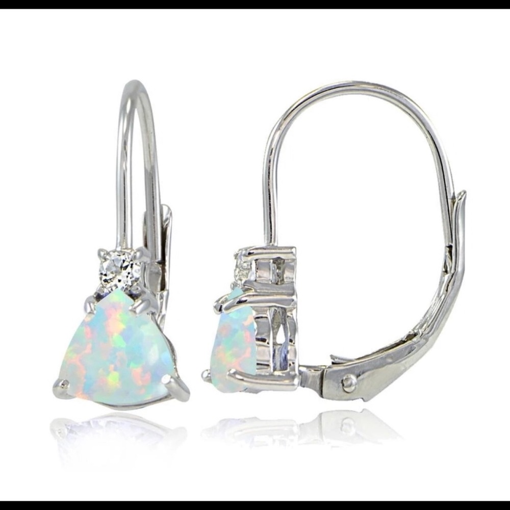 Sterling silver opal earrings
